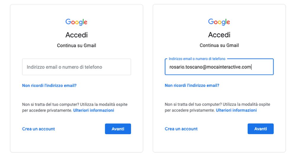 Accesso Google